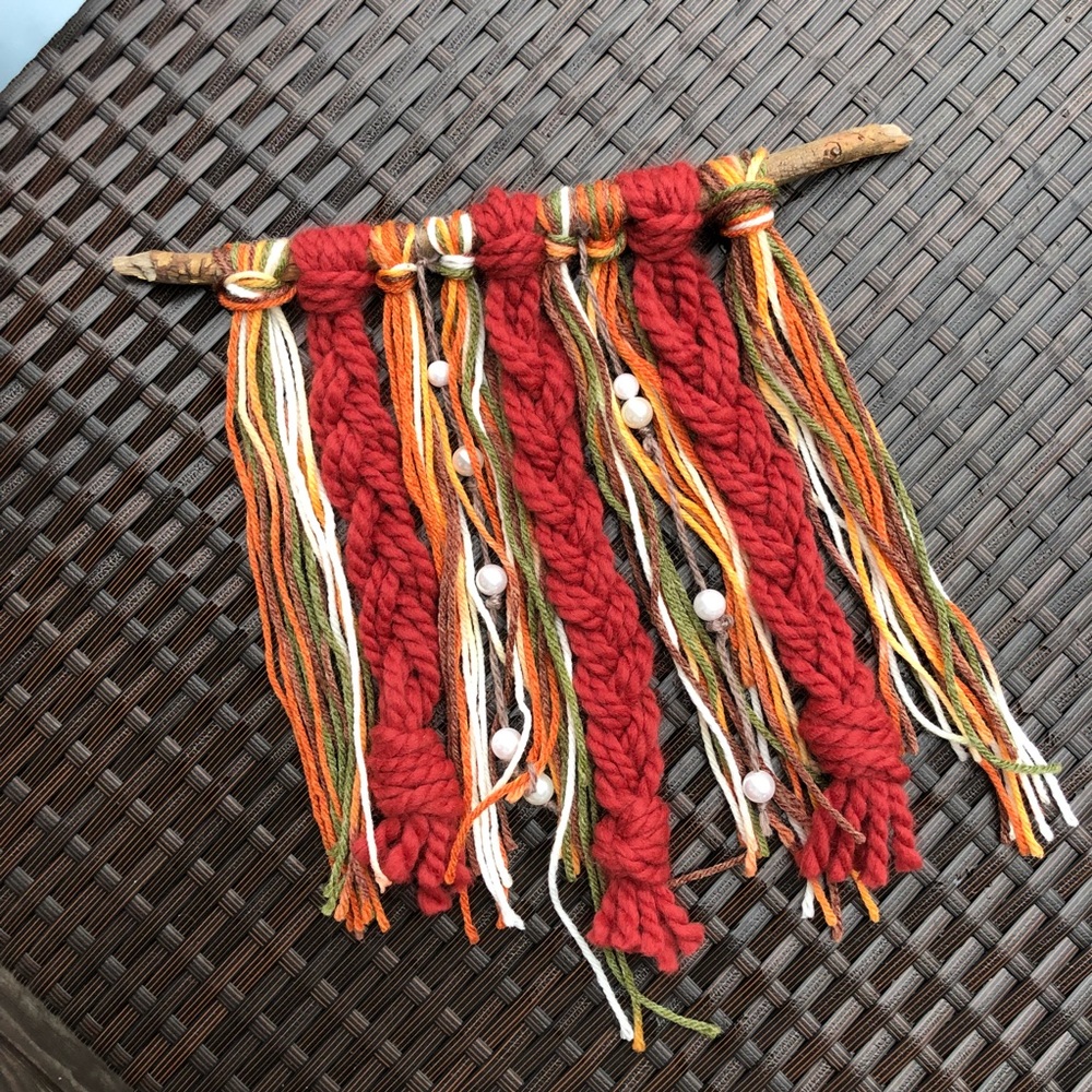 Handmade Repurposed Macrame Yarn Wall Art - Picture 2 of 3